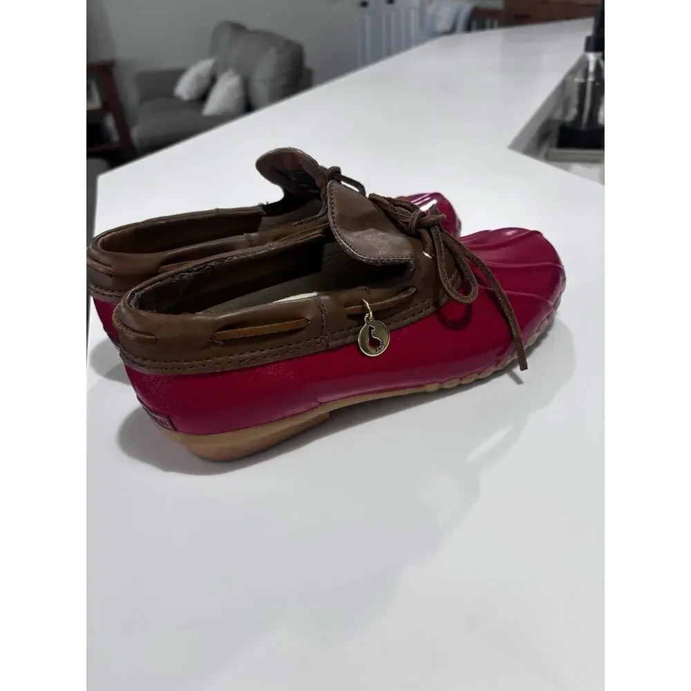 Vtg Sporto Originals Duck Shoes Women's Sz 7 Red Low-Top Boat Shoes Aroostic